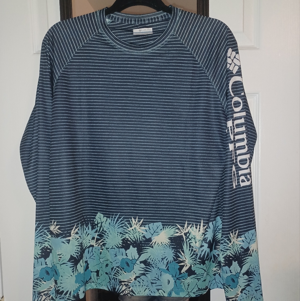 Blue and floral print sportswear by Columbia